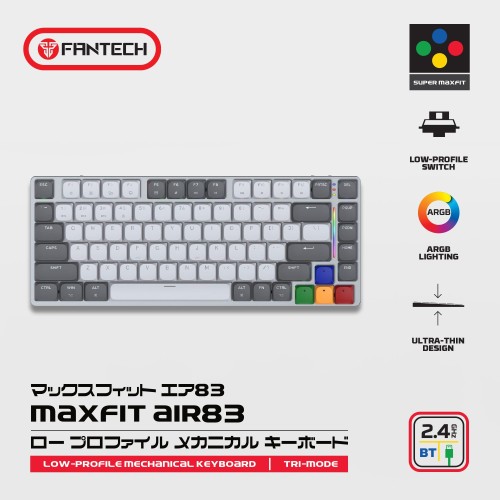 Fantech Super Maxfit Air83 MK915 Wireless Mechanical Keyboard – Low Profile (Brown)