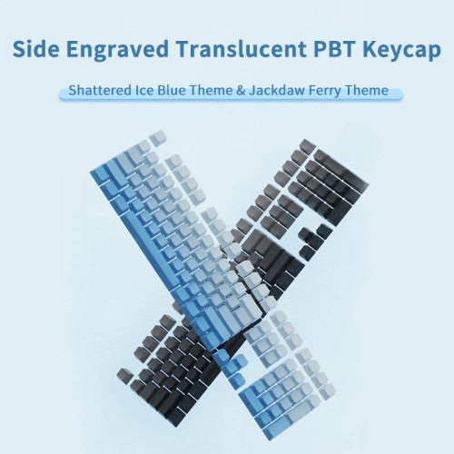 AJAZZ AKH136 Side-Engraved PBT Gradient Keycaps Set – 136 Keys (108+28), Double-Shot, Cherry Profile, Backlit Compatible, MX (Cherry/Box) Compatible