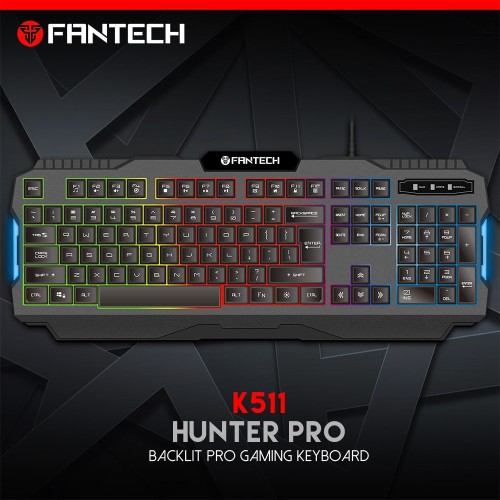 Fantech K511 Hunter Pro RGB Backlit Wired Gaming Keyboard