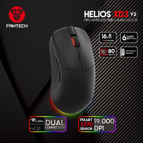 Helios XD3 V2 Wireless RGB Gaming Mouse – PixArt 3370 Sensor