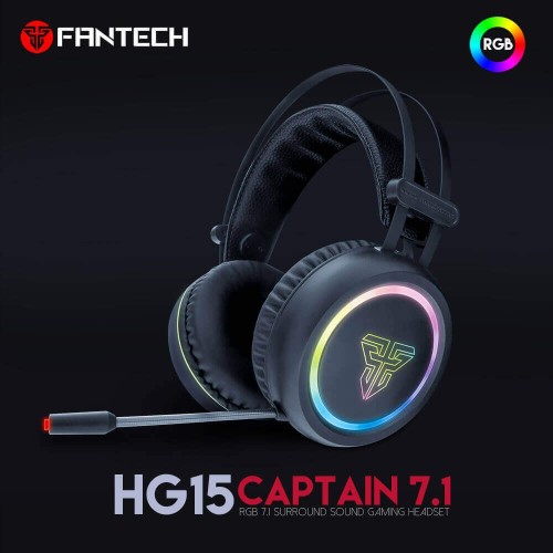 Fantech HG15 7.1 Surround Gaming Headset – RGB Lighting, USB, 50mm Drivers