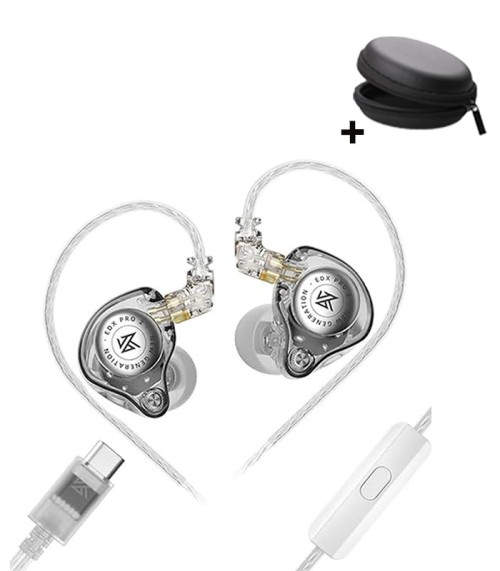 KZ EDX Pro 2 Silver-Plated Detachable IEM With Mic – Type-C – White