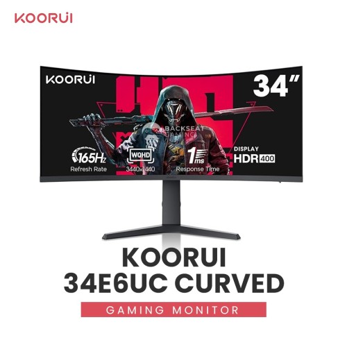 KOORUI 34E6UC 34-Inch Curved WQHD 165Hz Gaming Monitor