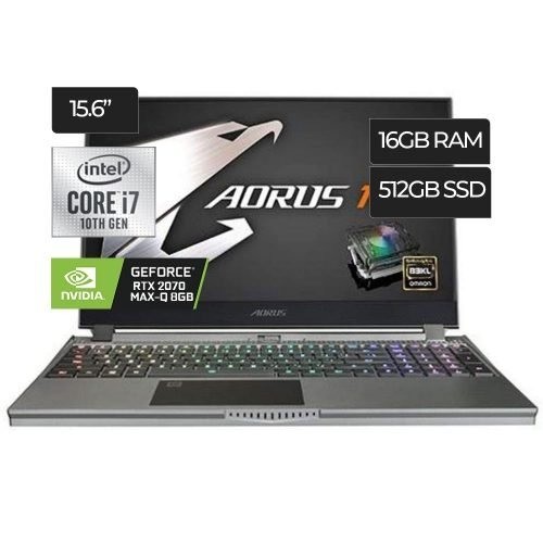 GIGABYE AORUS 15G Intel I7-10875H, 16GB DDR4, 512GB NVMe SSD, 15.6-inch FHD 240Hz IPS 100% SRGB, RTX 2070 Max-Q 8GB, Windows 10