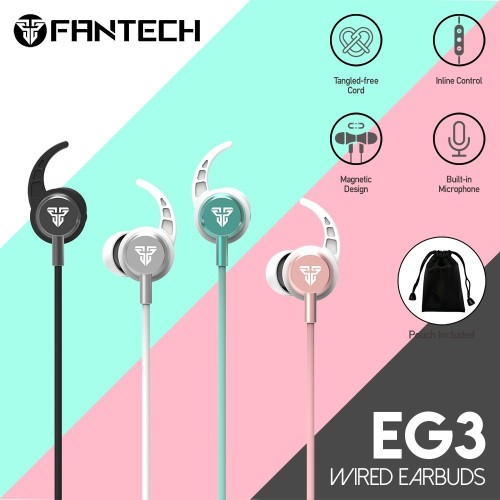 Fantech EG3 Wired Earbuds | 3.5mm Jack | Aluminum Alloy Build | Noise Isolation