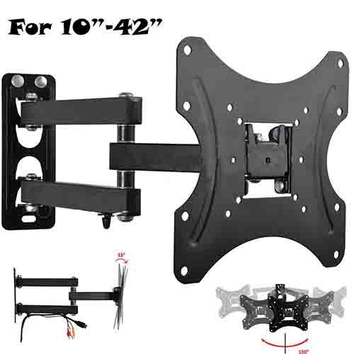 Movable Bracket TV Wall Mount Tilt Motion Full Swivel 10-42 Inch