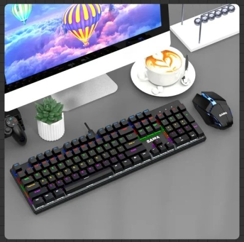 SAMA CK1900 RGB Mechanical Gaming Keyboard (Blue Switch) + Gaming Mouse Combo