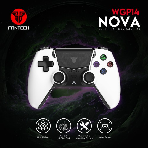 Fantech Nova WGP14 Wireless Hall Effect Gamepad For PS4/PC/Android – White (15H Battery)