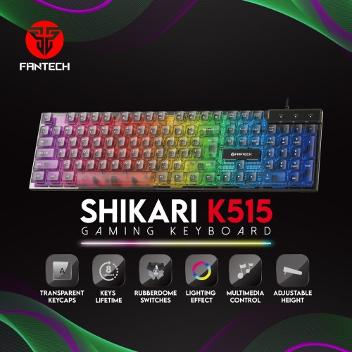 Shikari K515 Transparent RGB Backlit Wired Gaming Keyboard