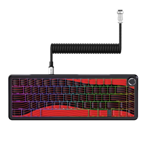 ATTACK SHARK X65PRO HE Rapid Trigger Wireless Magnetic Gaming Keyboard (Black And Red Contour) – 8000Hz, 0.01mm RT, Tri-Mode
