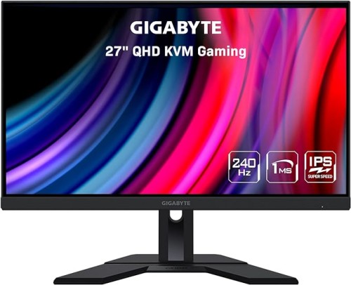 GIGABYTE M27Q X 27" 240Hz 1440P -KVM Gaming -Monitor, 2560 X 1440 SS IPS Display, 1ms (MPRT) Response Time, 92% DCI-P3, 1x Display Port 1.4, 2x HDMI 2.0, 2x USB 3.0, 1x USB Type-C