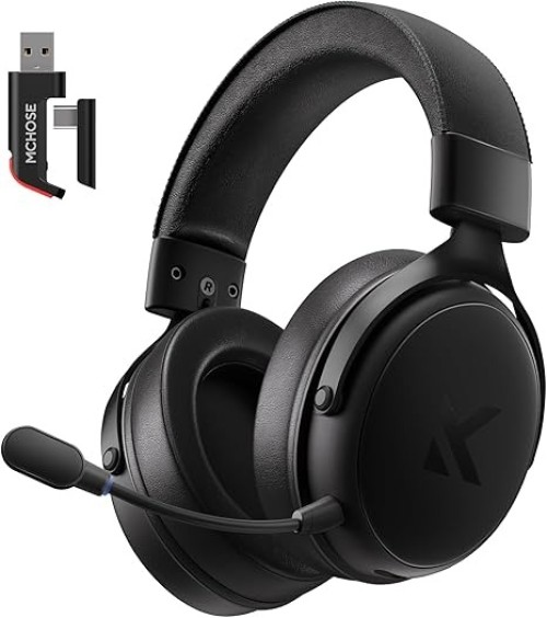 MCHOSE V9 PRO Wireless Gaming Headset – 7.1 Surround Sound, 15ms Low Latency, 250-Hour Battery, Noise-Canceling Mic