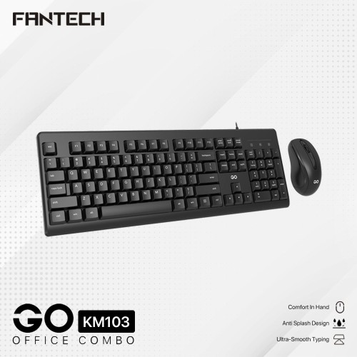 Fantech KM103 USB Wired Keyboard And Mouse Combo – Ergonomic Office Set