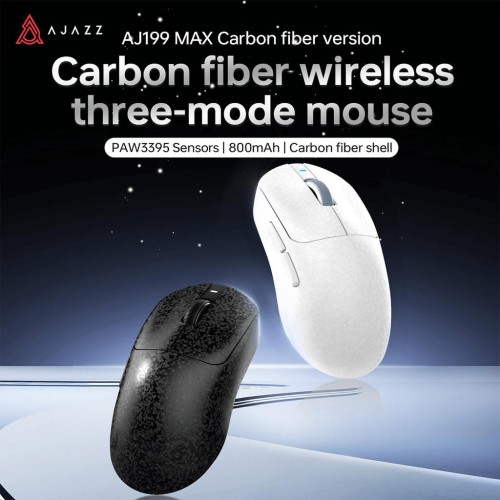 AJAZZ AJ199 Carbon Fiber Tri-Mode Wireless Gaming Mouse