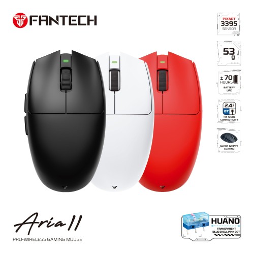 Aria II XD7V2 Wireless Gaming Mouse – PixArt 3395, 8K Polling Rate, Tri-Mode