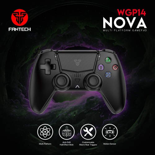 Fantech Nova WGP14 Wireless Hall Effect Gamepad For PS4/PC/Android – Black (Up To 15H Battery)