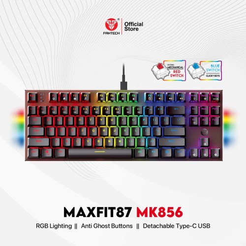 Fantech MAXFIT87 MK856 TKL RGB Mechanical Gaming Keyboard – Blue Switch