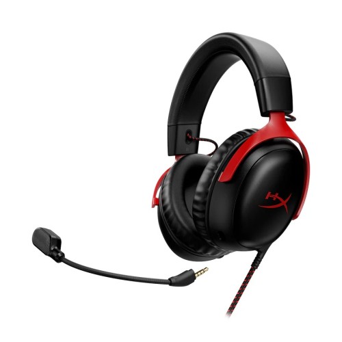 HyperX Cloud III – Wired Gaming Headset PC, PS5, Xbox Series X|S Angled 53mm Drivers DTS Spatial Audio Memory Foam Durable Frame Ultra-Clear 10mm Mic USB-C, USB-A