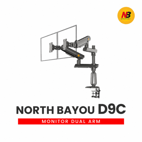 NB Ergonomic D9C Dual Monitor Arm Nepal – 27-50 Inch, Gas Spring, 15KG Per Arm