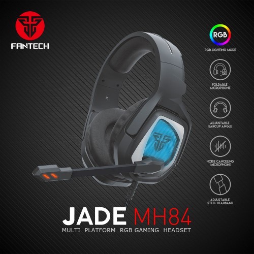 Fantech MH84 Jade RGB Multi-Platform Gaming Headset – Foldable Mic | 50mm Drivers