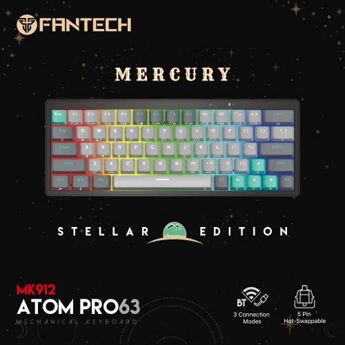 Fantech MK912 Atom Pro63 Mechanical Keyboard - MERCURY (Blue Switch)