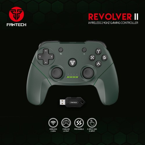 WGP12 Revolver Wireless 2.4GHz Gaming Controller – Green Edition