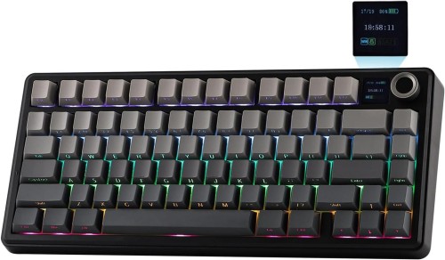 AULA F75 Max Gradient Gray Mechanical Keyboard– 75% Wireless, TFT Screen, Gasket Mount, Hot-Swap