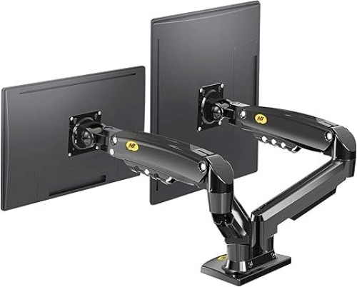 NB F160 Dual Gas-Spring Monitor Arm – 17″ To 27″ Support