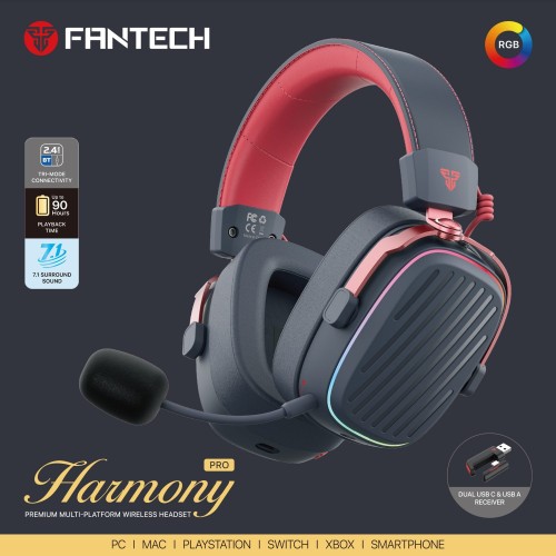 Fantech WHG02P Harmony Pro Wireless Gaming Headset – RGB | Multi-Platform